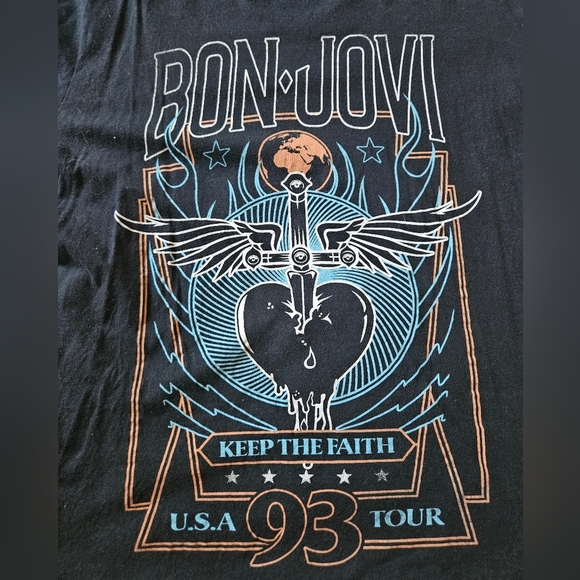 Bon Jovi Keep The Faith Tour 93 T-Shirt Mens Large - Picture 2 of 6